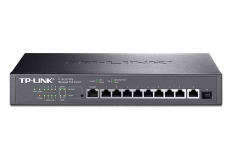 普聯(lián)TP-LINK TL-SL3210PE 10口二層網管PoE交換機 8口百兆 2口千兆