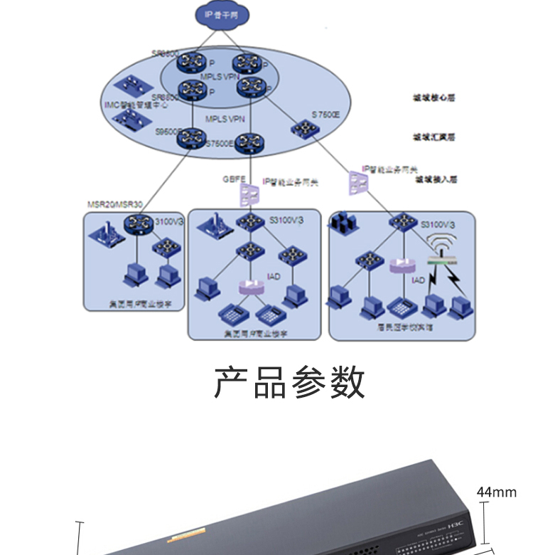 華三 24口千百兆組合管理交換機(jī)