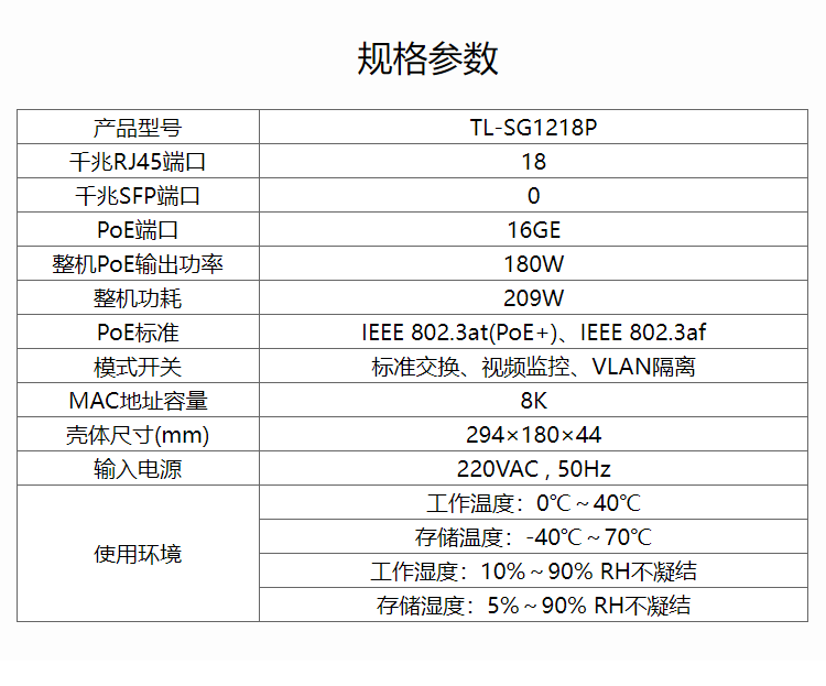 TP-LINK 16口全千兆以太網(wǎng)PoE交換機(jī)