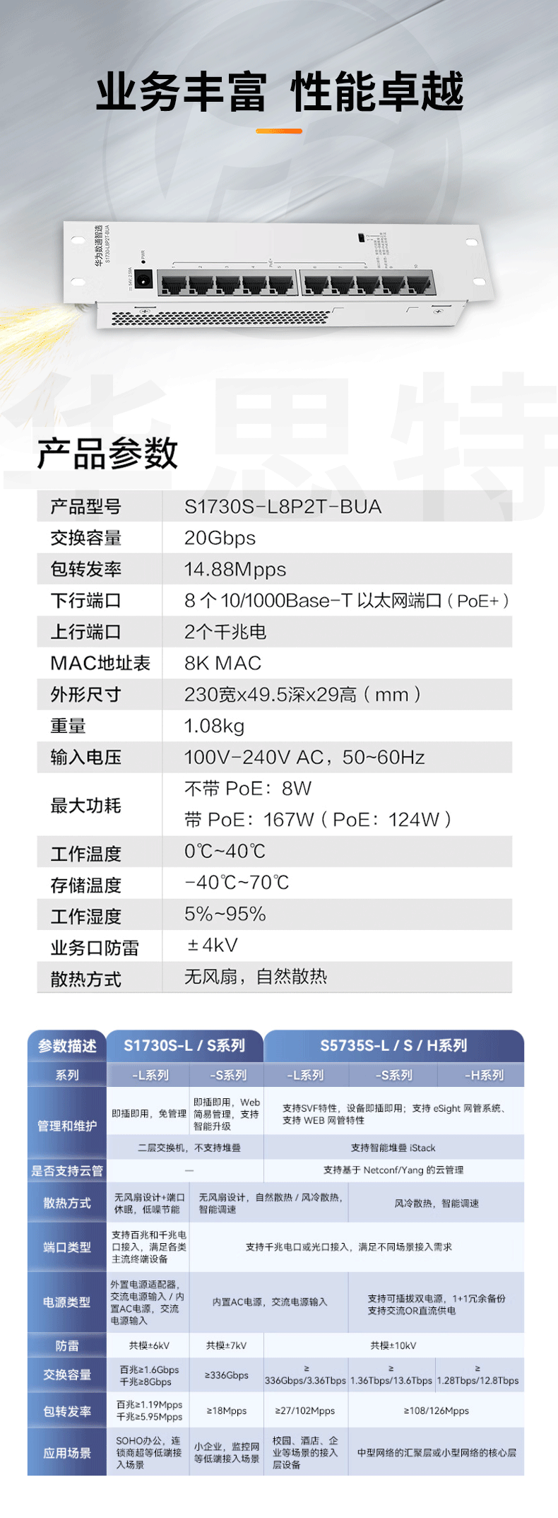 華為數(shù)通智選 S1730S-L8P2T-BUA 交換機