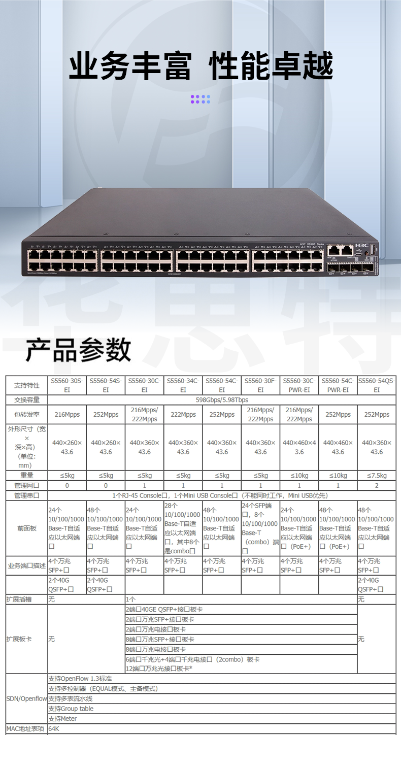 華三 LS-5560-54S-EI 三層交換機